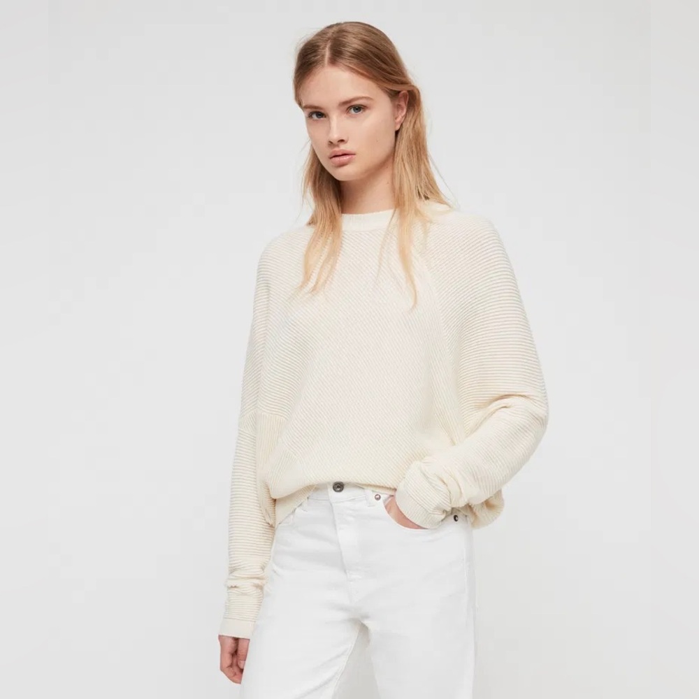 ALLSAINTS Deon Wool and Cashmere Cream Jumper Sweater